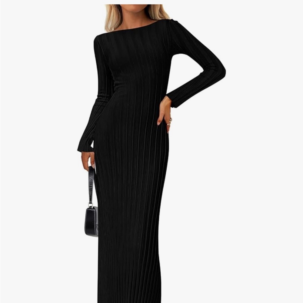 Sophisticated Black Long Sleeve Dress